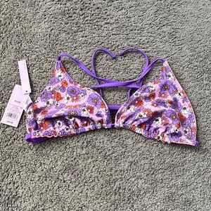 XL NWT Wild Fable bikini top with cute purple flower print